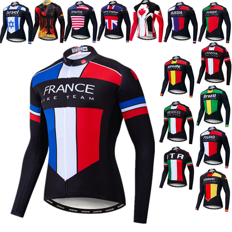 Mountain Biking France - Fransa erkek bisiklet forması uzun kollu