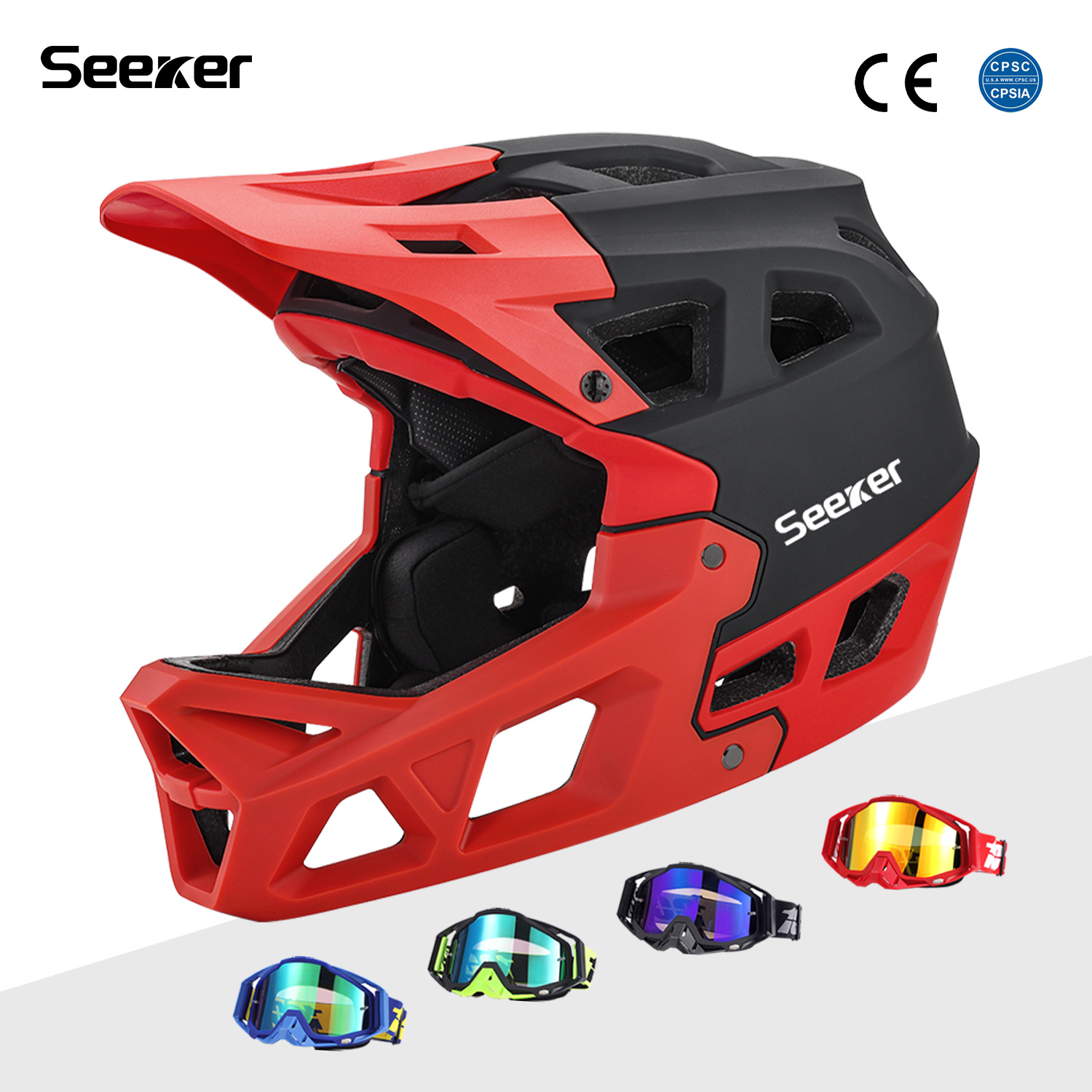 Mountain Biking Helmet Full Face - Seeker Bisiklet Off-Road Tam Yüz Kaskı
